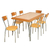 JUEGO DE MESA TAPA LAMINADA CON BORDE ENCHAPADO Y 6 SILLAS “ITALIANA” (1064-3035L)