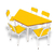 Imagen de CONJUNTO DE MESA TRAPEZOIDAL NIVEL INICIAL Y SILLA PREESCOLAR (6156-6006)