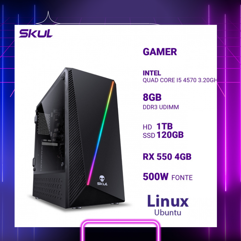 Computador gamer ggwp I5-4570 8GB de ram 120 gb ssd rx 550 kit