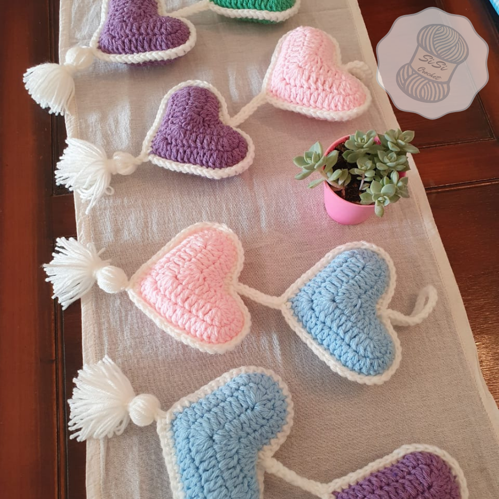Brutal Nueve llevar a cabo Colgante Doble Corazón - Comprar en SiSi Deco-Crochet