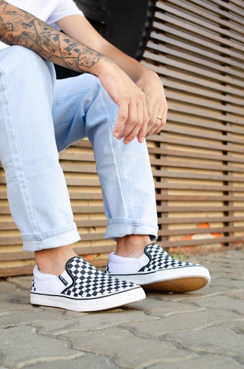 TÊNIS MAD RATS - SLIP ON PRETO E BRANCO