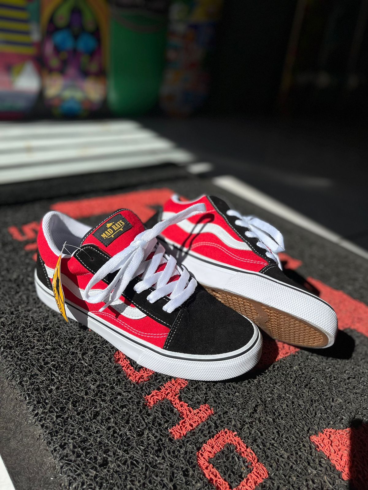 Tênis De Skate Hi Top Old School Preto/vermelho Mad Rats