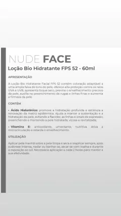 Nude Face Loção Facial FPS 52 PPD47 na internet