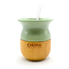 Mate AFRODITA madera y cerámica -verde-