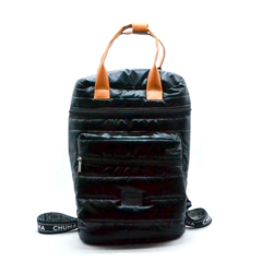 Mochila Chuna Roma matelasse -negro brillante-