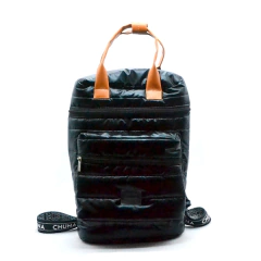 Mochila Chuna Dublin matelasse -negro brillante-