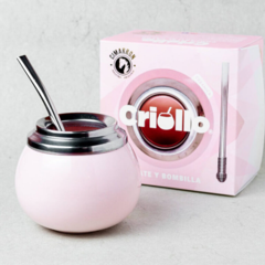 Mate de Cerámica Criollo -rosa-
