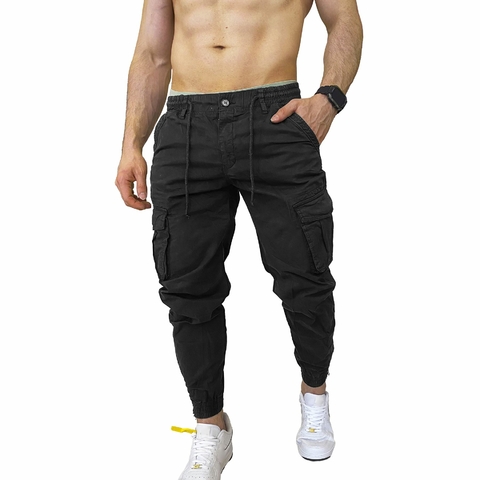 Jogger Cargo Pantalon Hombre Gabardina Elas Slim Cierre Orig