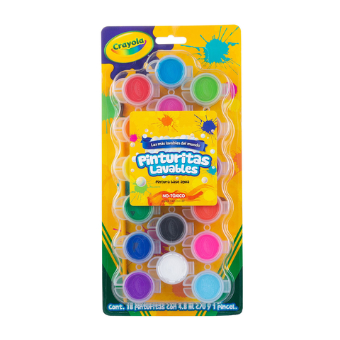 Juego de Acuarelas Escolares Lavables Crayola 530516 16 colores 1