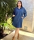 3023• Vestido de jean mangas largas con bolsillos a los costados. -