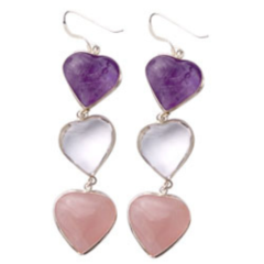 3 Mixed Hearts Earrings