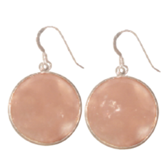 Rose Quartz Medium Round Cabochon Earrings