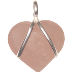 Heart with V Silver Pendant