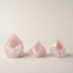 Rose Quartz with Aura Top Polished Cut Base