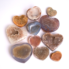 Agate Druzy Hearts