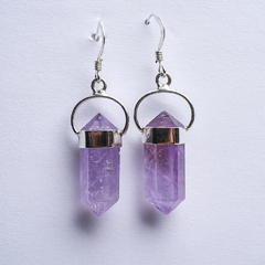 Amethyst Twn Point Earrings