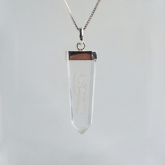 Clear Quartz Praying Angel Point Pendants
