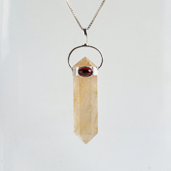 Rutilated Twn Point Pendants With Cabochon on internet