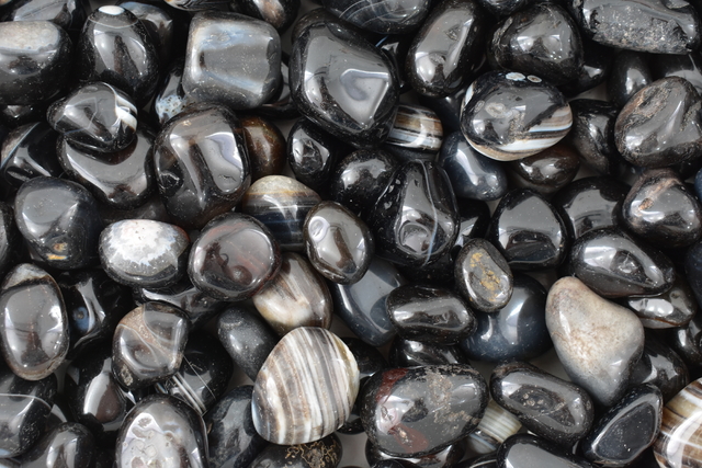 Black Agate Tumbled - Crystal Rio | Rocks & Minerals