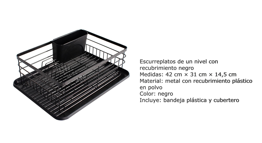 Escurridor Secaplatos Plastico Bandeja Secador Cubiertos New