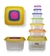 Set X 7 Contenedor Cuadrado Multicolor Hermético Colombraro