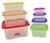 Set X 7 Contenedor Cuadrado Multicolor Hermético Colombraro - PlanetaGM