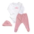 ART. 7004 - Conjunto 3 Piezas - Body + Medio Osito + Gorrito Algodón Rosa