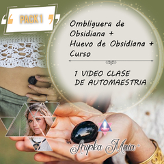 Pack Huevo Yoni Obsidiana + Ombliguera + Curso Obsidiana