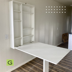 M3-B Mesa Rebatible Con Guardado Línea Blanca