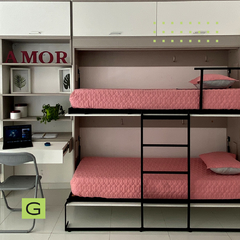 G.006 Combo Cucheta Línea Mixta + Biblioteca + Baulera + Escritorio - Gala Muebles