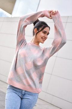 Sweater Jacquard Rombos - Chicle Sweaters