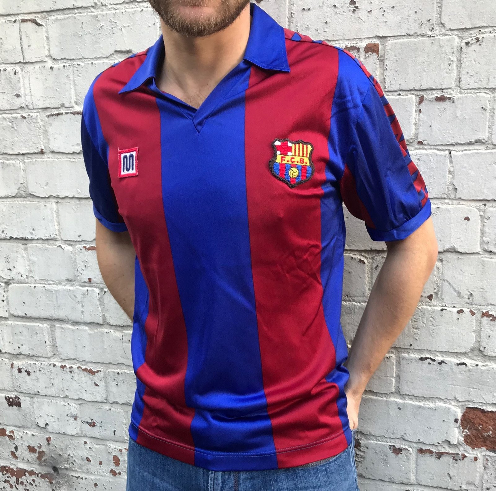 Camiseta Retro Barcelona Masculino - Home 80/82
