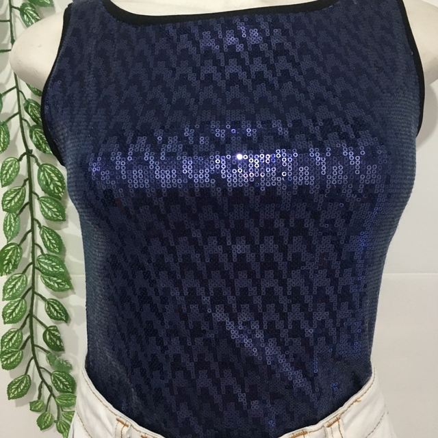 blusa paete azul