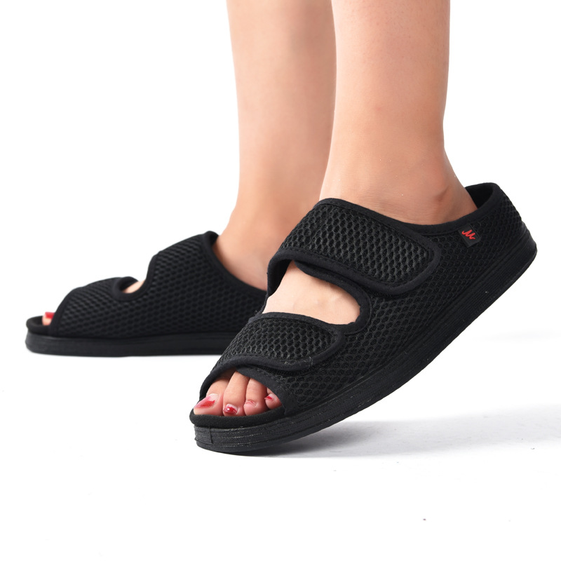 chinelo para diabéticos e idosos com velcro macio e confortável antiderrapante