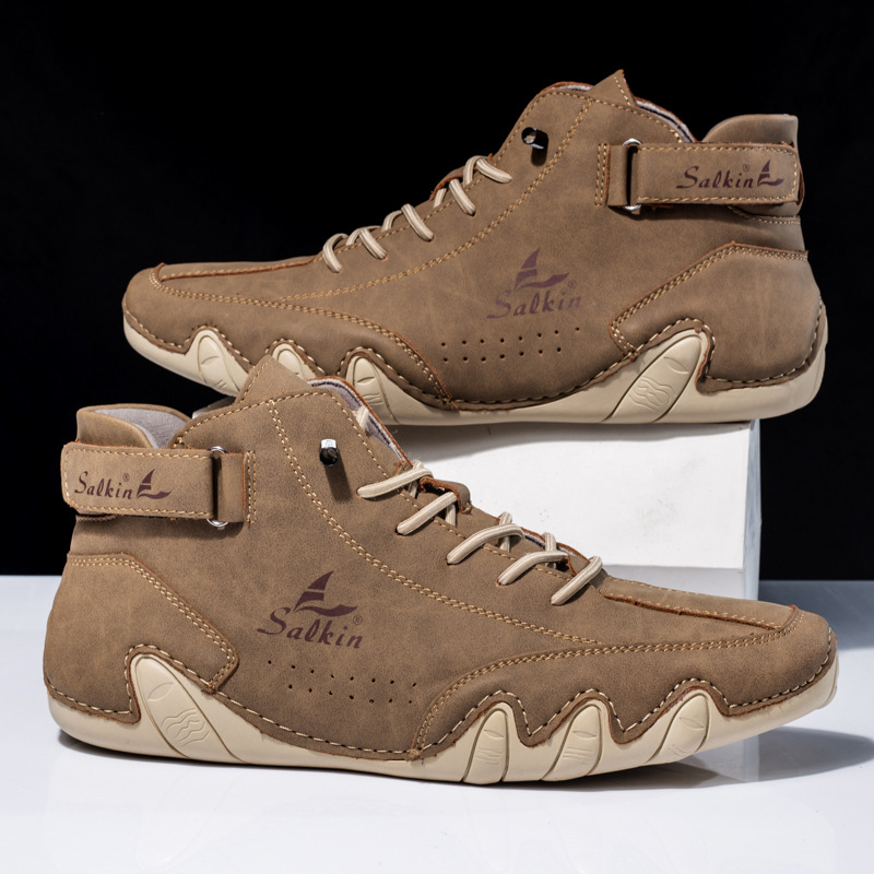 bota masculina em couro italiano camurça resistente salkin trilhas