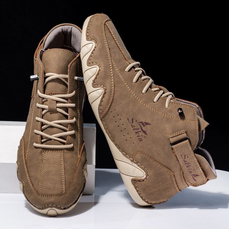 bota masculina em couro italiano camurça resistente salkin trilhas