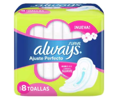 TOALLA ALWAYS(AMARILLA)"AJUSTE PERFECT"