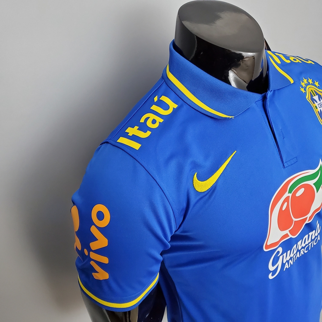 camisa da seleção brasileira azul polo