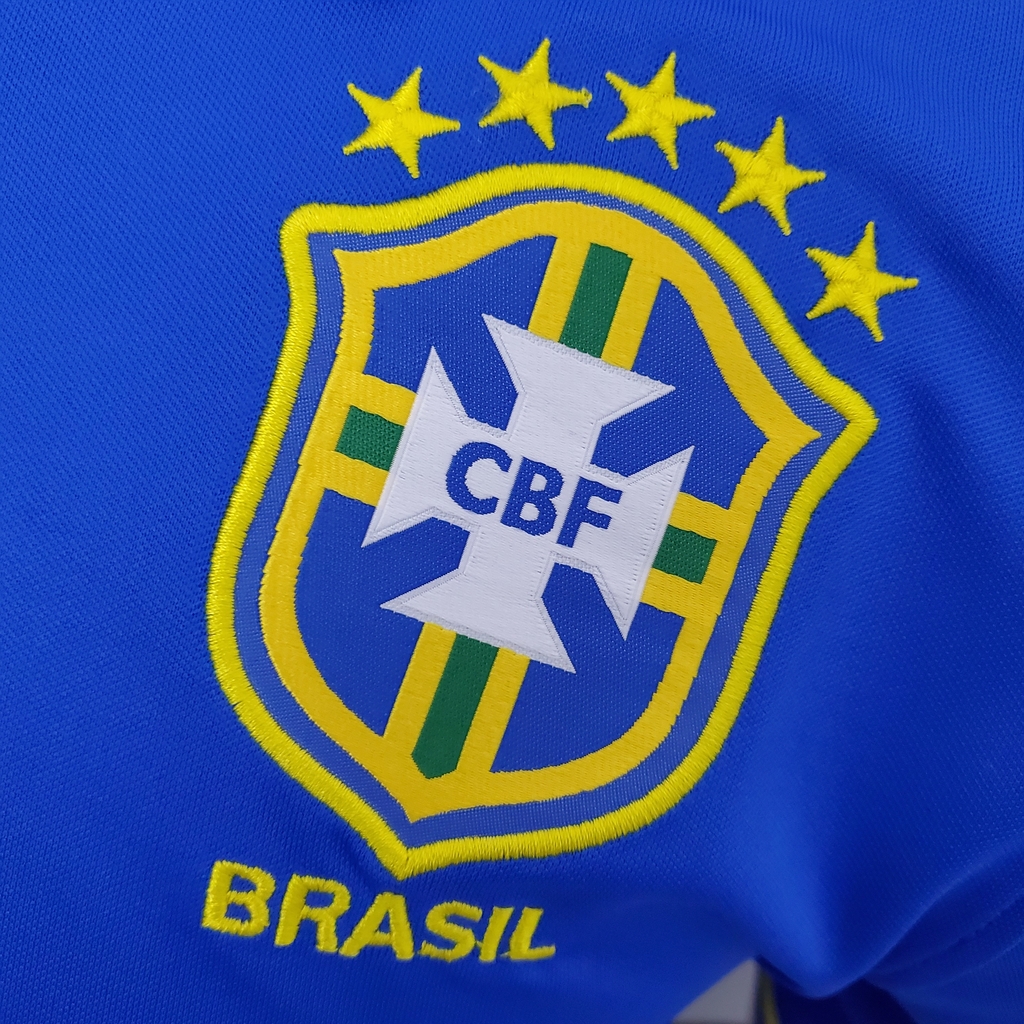 camisa da seleção brasileira azul polo