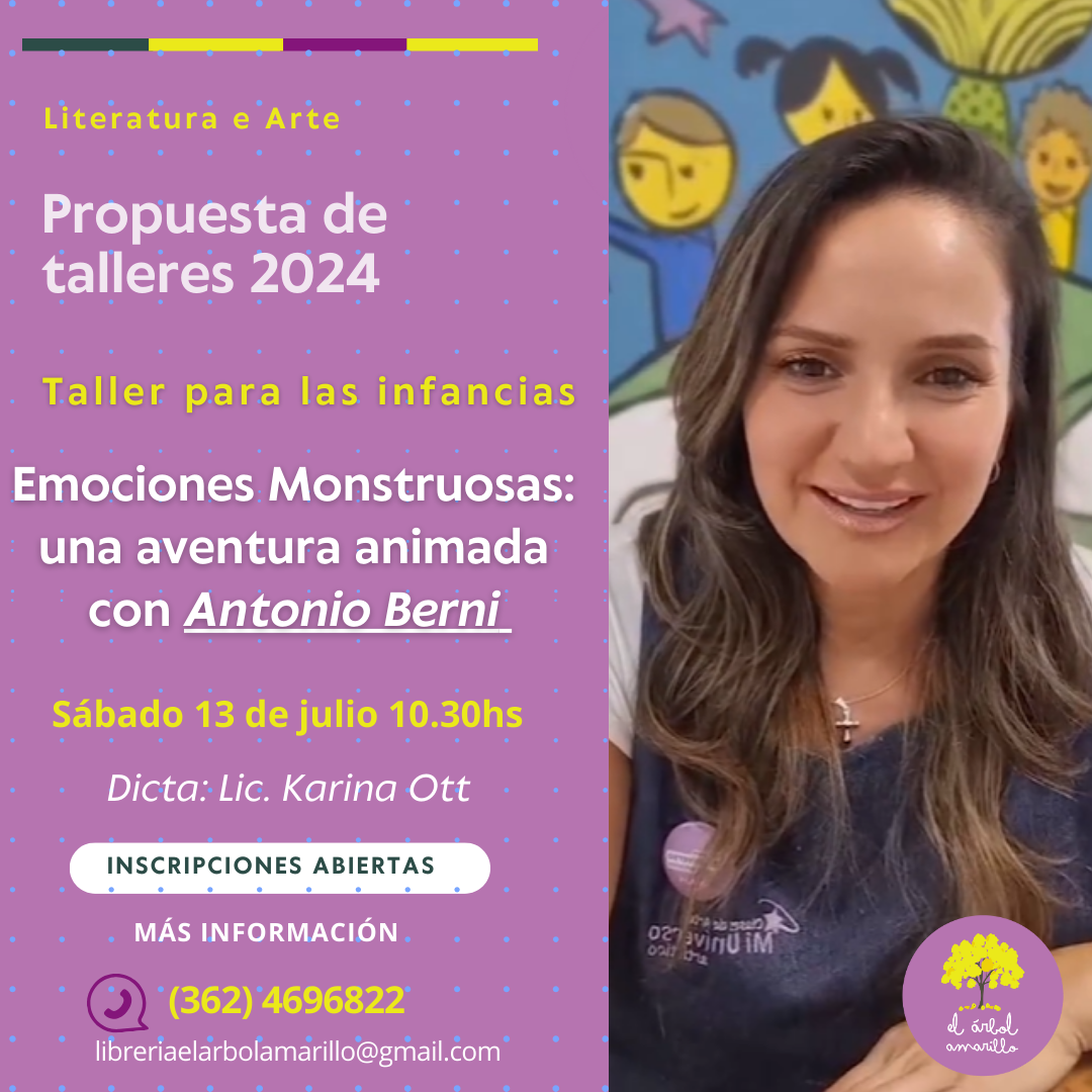 ✔"𝙀𝙢𝙤𝙘𝙞𝙤𝙣𝙚𝙨 𝙢𝙤𝙣𝙨𝙩𝙧𝙪𝙤𝙨𝙖𝙨: 𝙪𝙣𝙖 𝙖𝙫𝙚𝙣𝙩𝙪𝙧𝙖 𝙖𝙣𝙞𝙢𝙖𝙙𝙖 𝙘𝙤𝙣 𝘼𝙣𝙩𝙤𝙣𝙞𝙤 𝘽𝙚𝙧𝙣𝙞” es una propuesta para acercar a las infancias al arte de Antonio Berni y su representación de la realidad social argentina a través de sus "monstruos". Será un espacio para la creatividad y la expresión, para la exploración de emociones y creación de personajes expresivos en collage, utilizando materiales descartables diversos. L@s niñ@s darán vida a sus creaciones con la técnica del 𝑺𝒕𝒐𝒑 𝑴𝒐𝒕𝒊𝒐𝒏, mostrando una gama de sentimientos como alegría, tristeza y más.  ✔El arte y las emociones se fusionan permitiendo a l@s chic@s expresarse de manera única y creativa mientras aprenden sobre el artista. La animación final agrega una capa dinámica, transformando las obras en movimiento, destacando la riqueza de expresión emocional a través del arte. El taller estará a cargo de la querida @kariott_ok quien lleva adelante el espacio de arte #miuniversoartistico  Te esperamos el 🗓 sábado 1️⃣3️⃣ de julio en 📍Av. Sarmiento 710  ▶️DESTINATARIOS: Niños/as entre 9 a 12 años.  ▶️TIEMPO DE DURACIÓN: 2 hs. aprox.  ▶️ACTIVIDADS ARANCELADA.  No te lo pierdas!!!