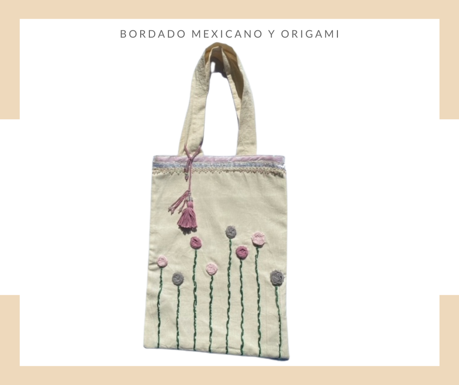 Tote bag Eloísa - Bordado Mexicano y Origami