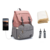 Mochila maternal PARÍS (LEQUEEN) - Gris con rosa - comprar online