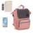 Mochila maternal LEQUEEN con cambiador - Gris con rosa - comprar online