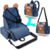 Mochila/bolso maternal Booster c/silla para bebés - Azul y negra en internet