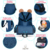 Mochila/bolso maternal Booster c/silla para bebés - Azul y negra - TRADE STORE