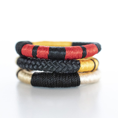 Set Pulseras Simples Amarillo