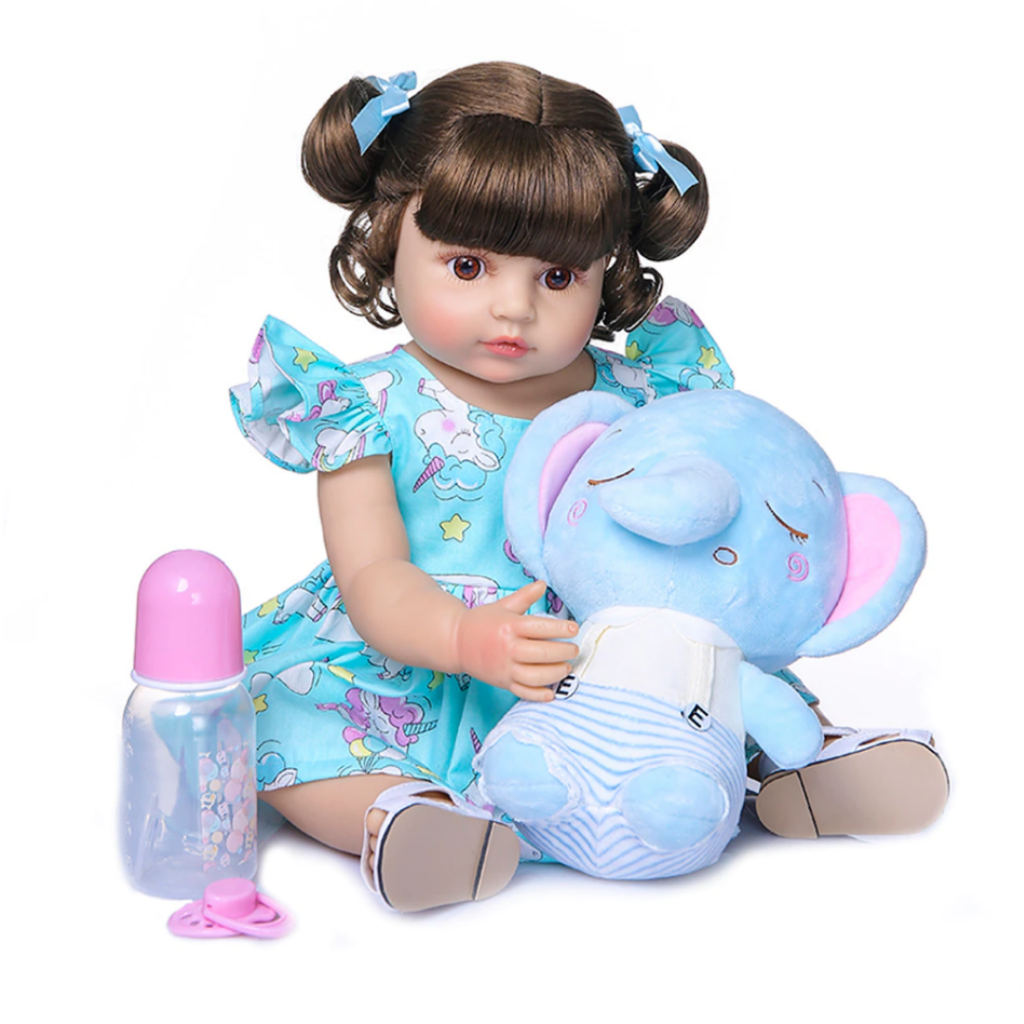 Boneca Reborn Bebe Menina De Corpo Inteiro Silicone Realista Real Toque Macio