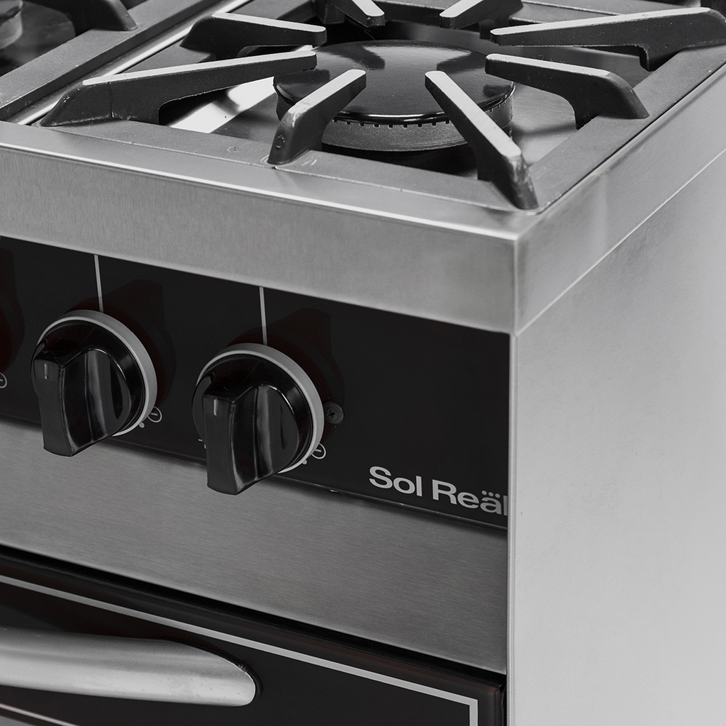 Cocina Mini - 6 Hornallas / Puerta Vidrio (Sol Real)