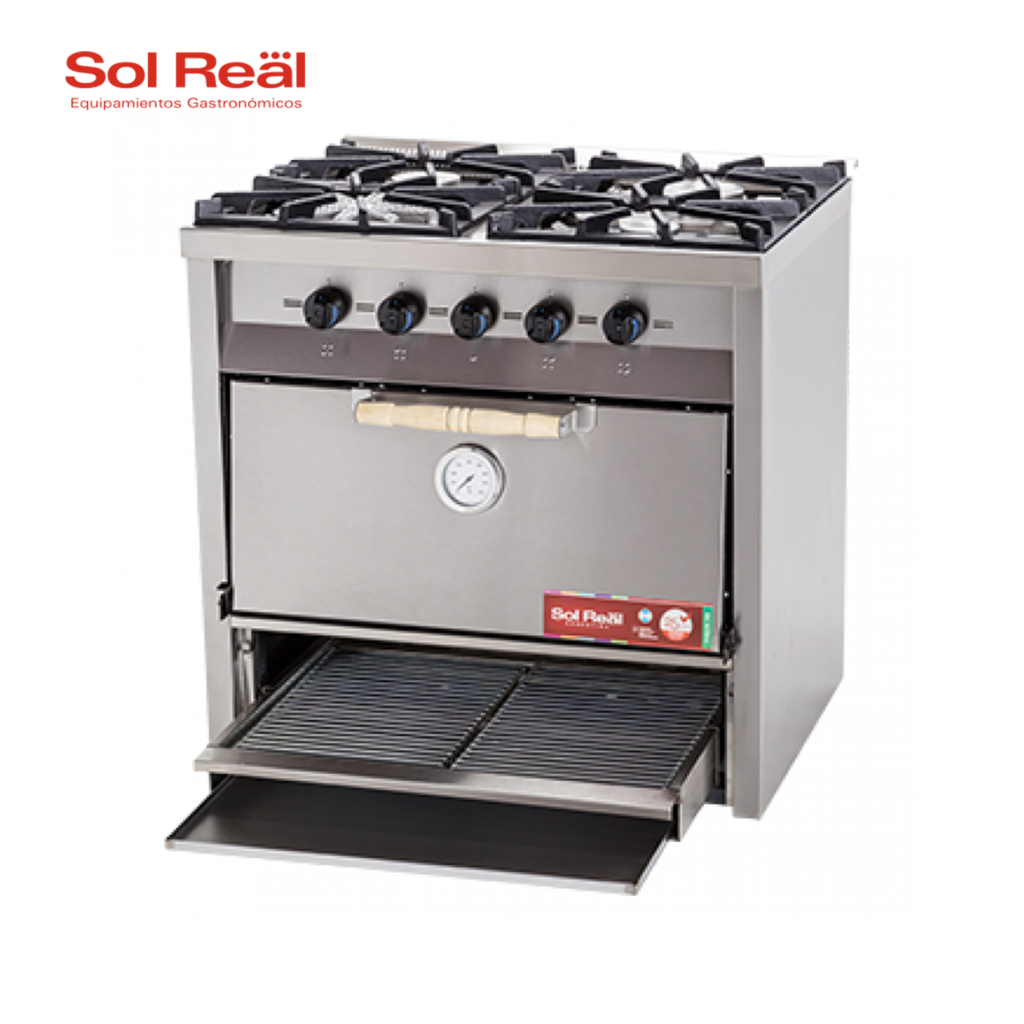 Cocina Industrial - 4 Hornallas Parrilla Sin Humo (Sol Real)
