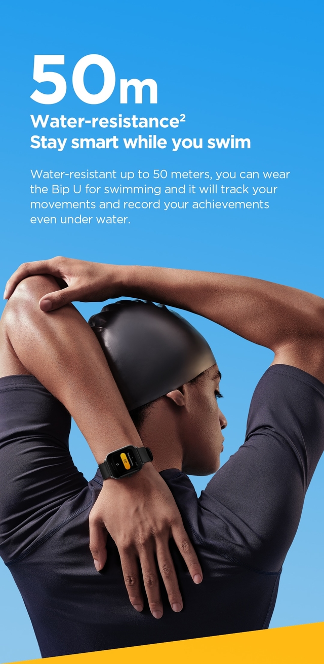 Monitoramento do sono com tela colorida à prova d'água para Android para  Android para Android Amazfit Bip U Track Fitness Original Amazfit 5ATM